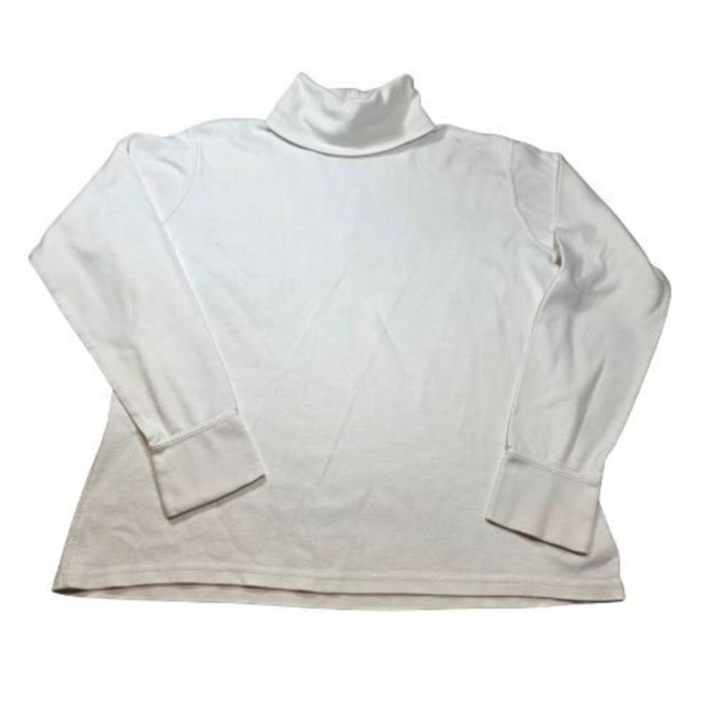 Eddie Bauer XL‎ White Long Sleeve Turtleneck Layering Capsule Solid Preppy Y2K